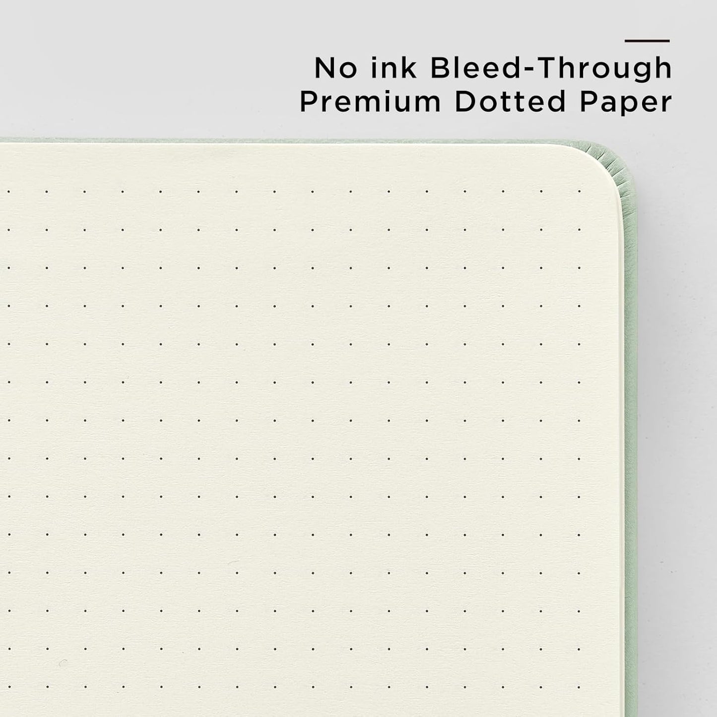 &And Per Se Dotted Journal Notebook, A5 Hardcover Bullet Dotted Journal, 160 Pages 100 gsm Thick Paper, 3 Sheets of Stickers Included - 5.7'' x 8''（Lime Green）