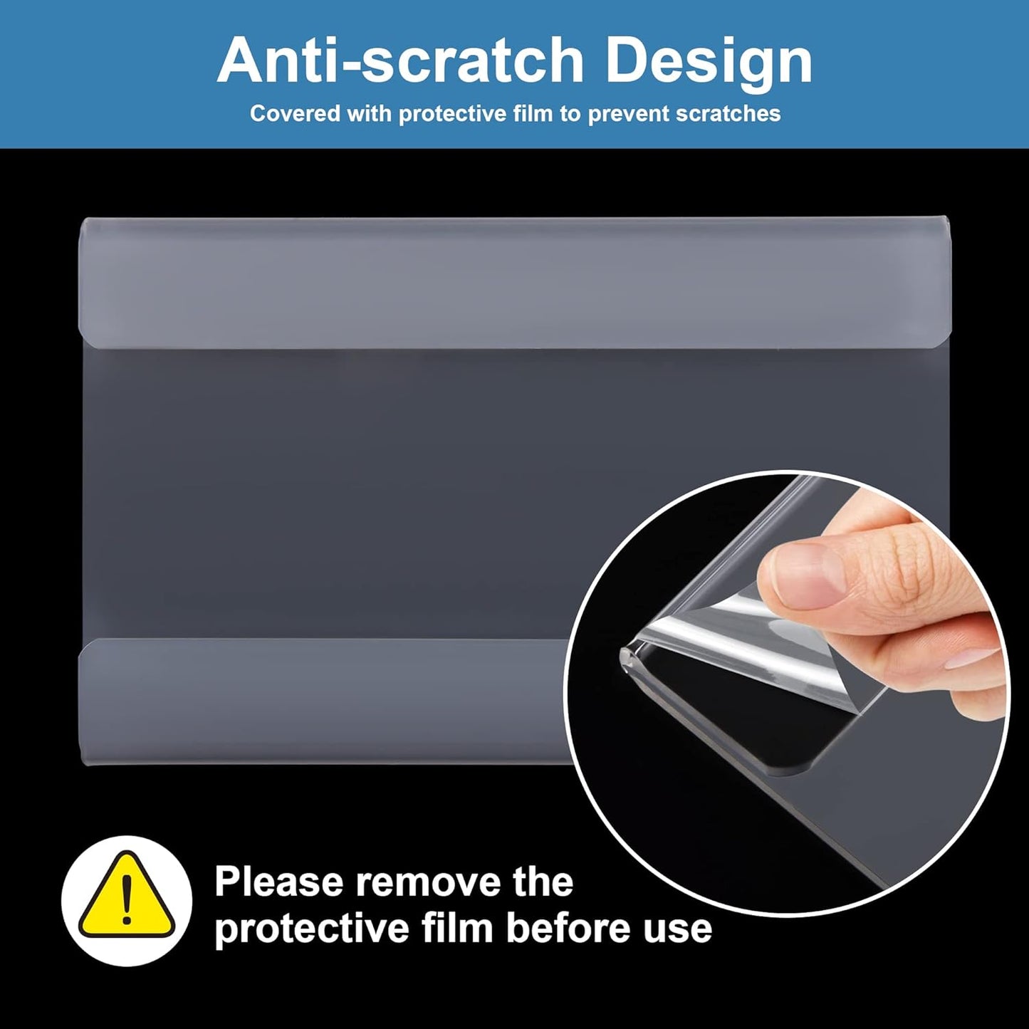 Lesnlok 26 Pack Wall Mount Acrylic Sign Holder 2x3 inch，With 3M Tape Adhesive for Office, Home, Store, Restaurant, No Drilling