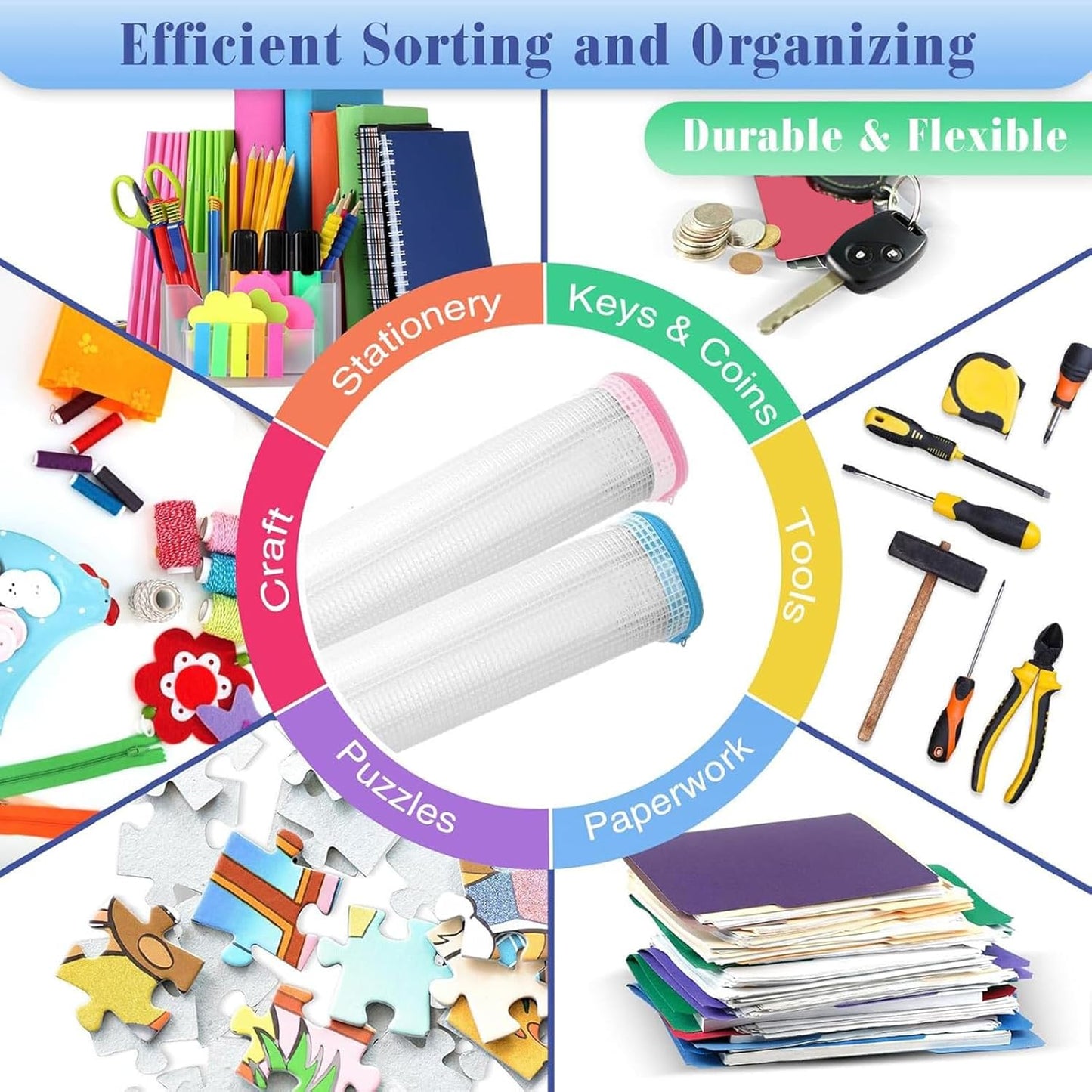Jetec 32 Pcs Mesh Zipper Bags Toy Storage Bikini Organizer Bag Bolsas Para Guardar Trajes De Baño Waterproof Zipper Reusable Pouch Puzzle Multipurpose for Storage Office(Classic Color,5.1 x 4.1 Inch)