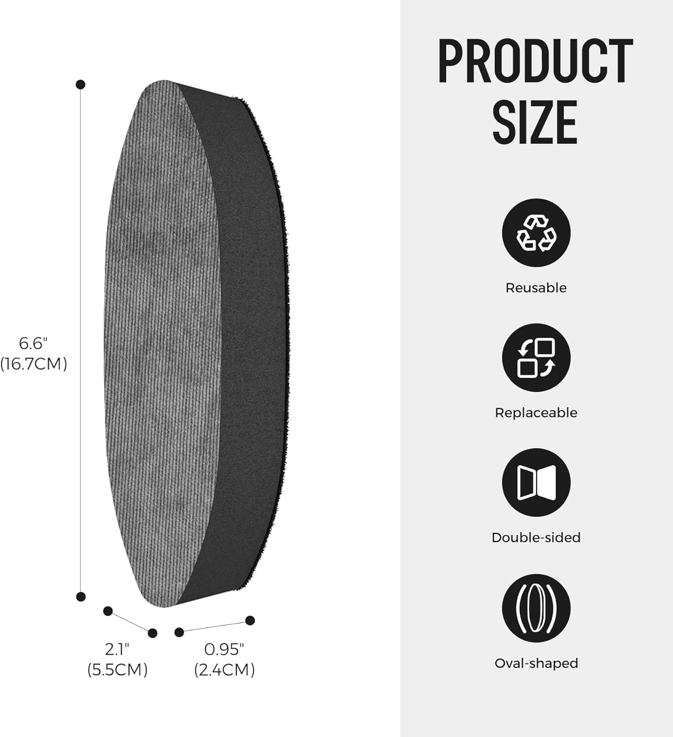 loukin Double-Sided Dry Erase Eraser Refill Pads, Replaceable Pads Designed for Whiteboard Erasers, Ideal for Classroom, Home and Office Use, 2-Pack