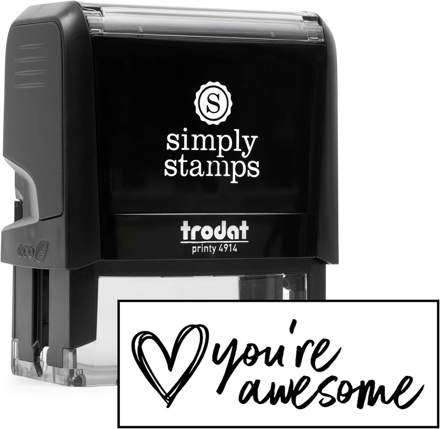 Custom Self-Inking Classroom & Library Stamps | 49 Designs | Fun Phrases | Grading Made Easy | Xtra Large (You're Awesome)