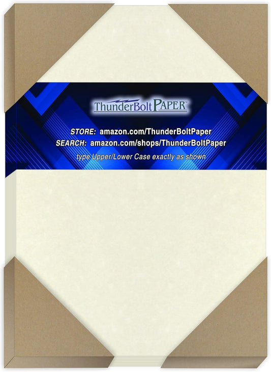 100 White Parchment 65lb Cover Weight Paper - 5.5" X 8.5" (5.5X8.5 Inches) Half Letter | Statement Size - Printable Cardstock Colored Sheets Old Parchment Semblance