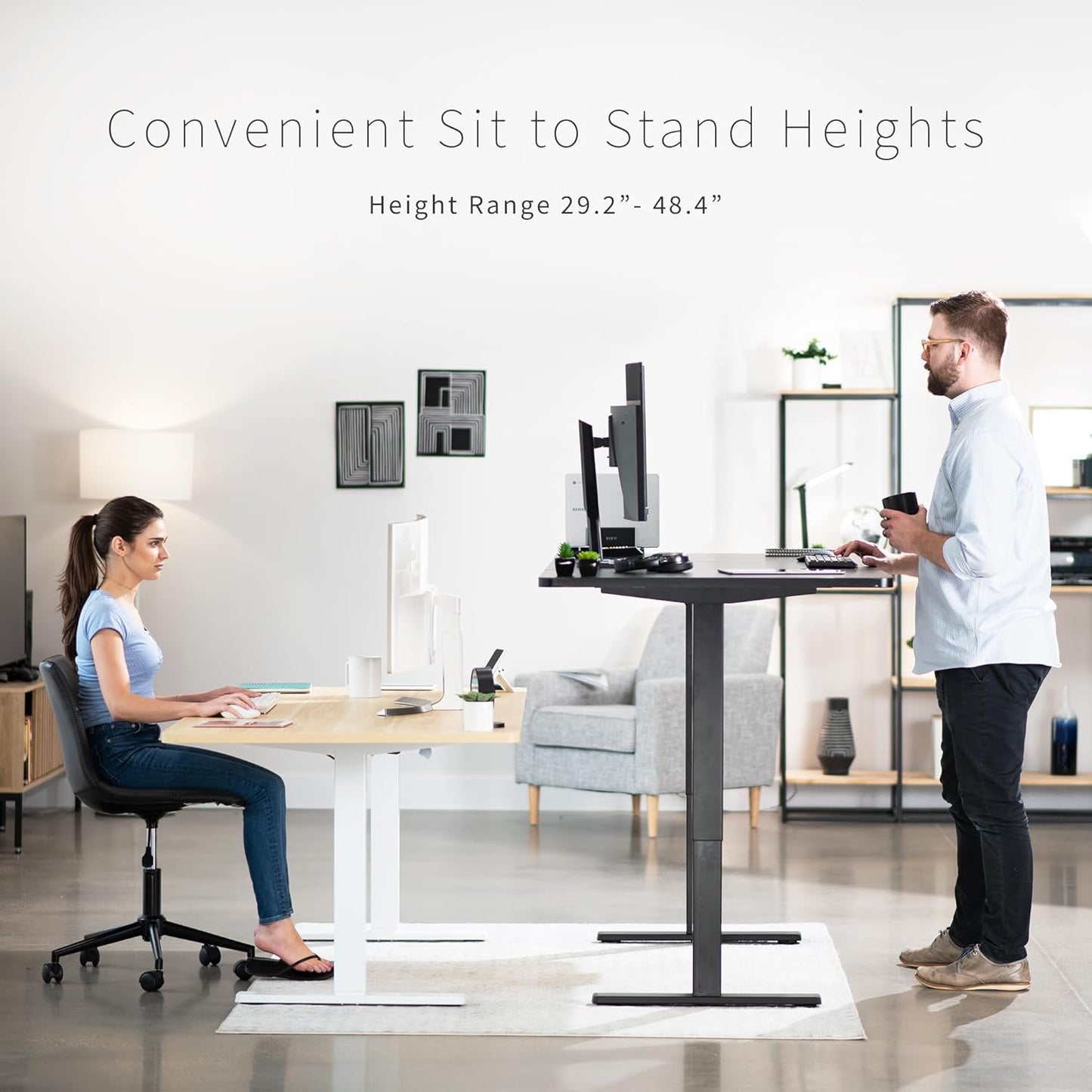 VIVO Electric 71 x 36 in Standing Desk, Memory Height Adjustment, 1B Series, White Top Gray Frame, DESK-KIT-1G7W-36