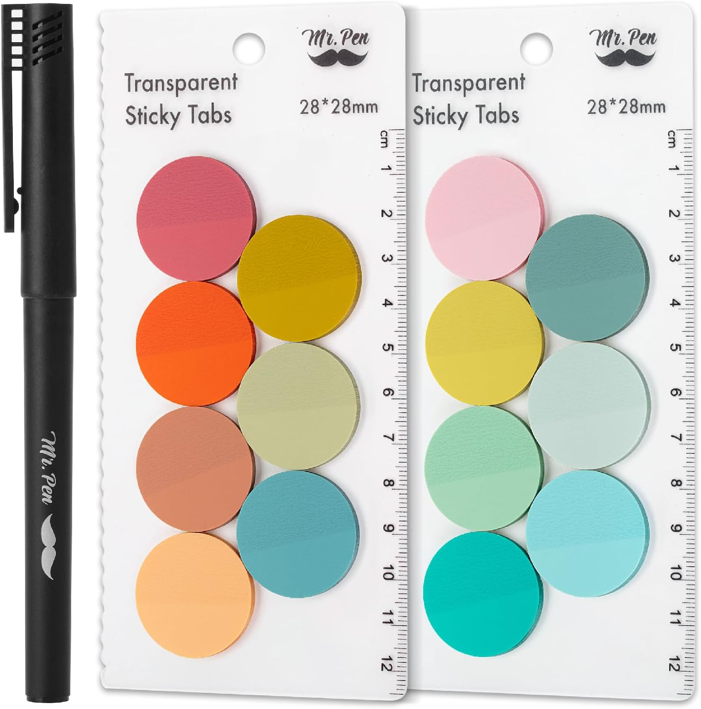Mr. Pen- Transparent Sticky Note Set, 560Sheets, Colorful, Round Transparent Sticky Notes Set