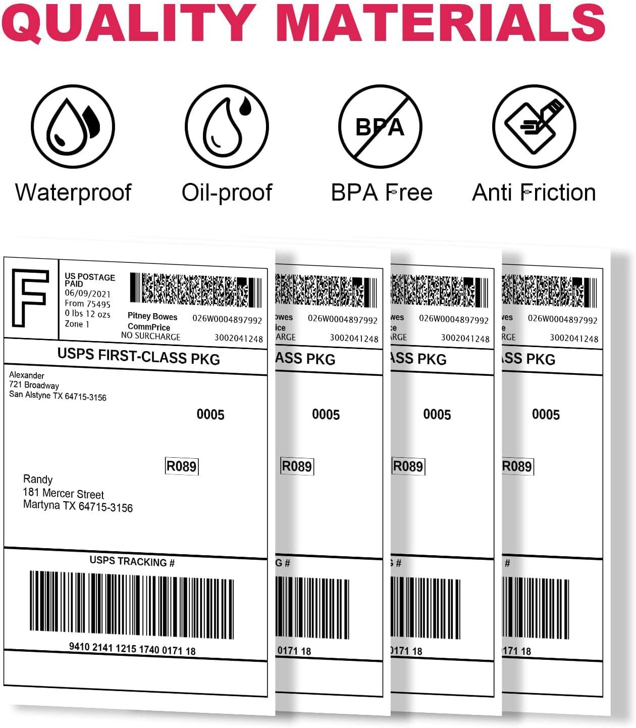 Direct Thermal Labels 4x6-450 Labels/Roll, Thermal Shipping Labels for Zebra 2844 ZP-450 ZP-500 ZP-505,16 Rolls,7200 Labels(NOT for DYMO)