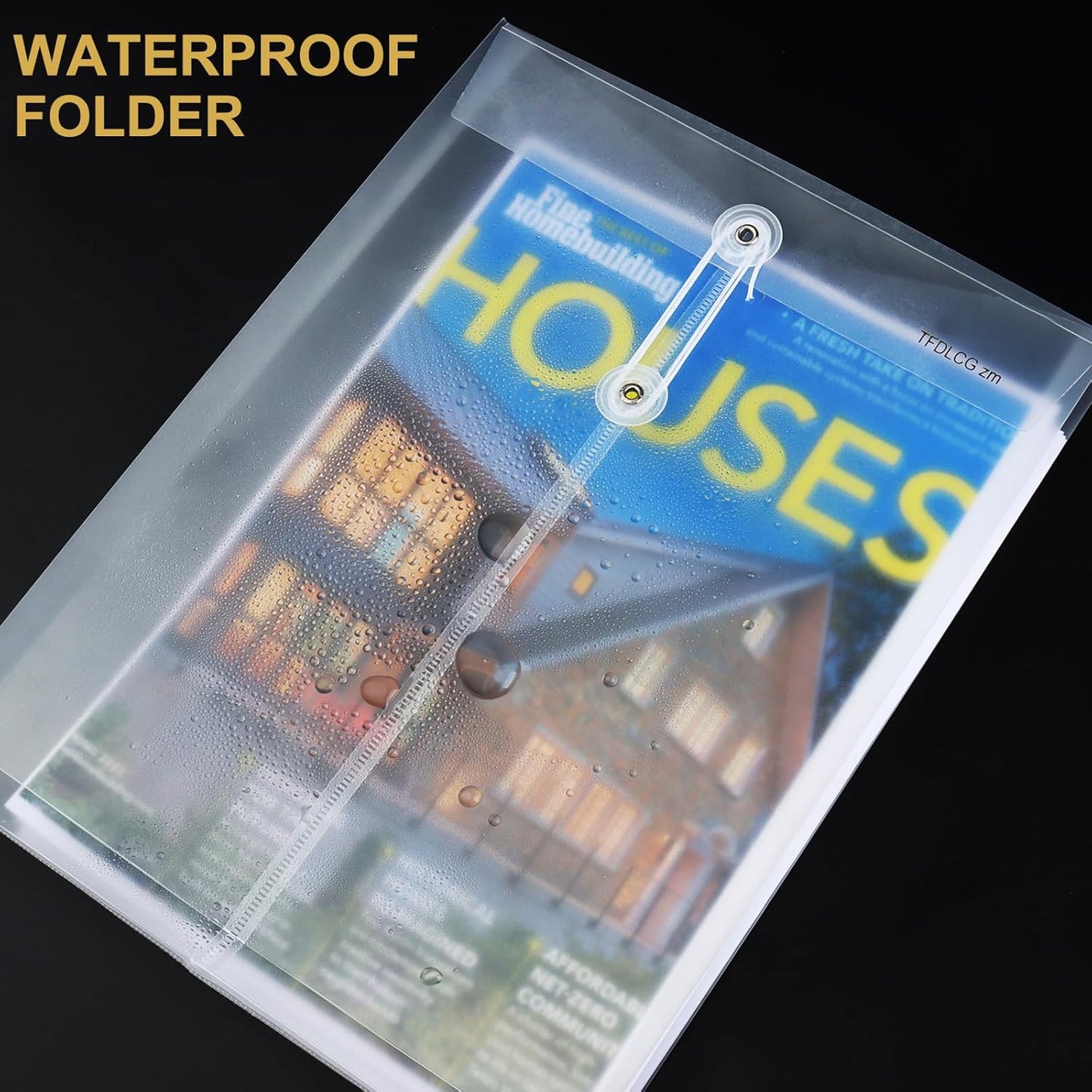 6 Pack Clear Folders for Documents Plastic Envelopes with String Closure,A4 Letter Size,TFDLCG zm Poly Reusable File Folder with1-1/4 Expansion,Document Organizer for Home,Office and Classroom