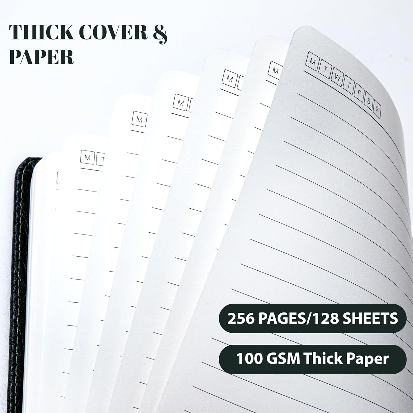 CAGIE Lined Journal for Women & Men, Tree Growth Ring Leather Bound Journal Notebook, 256 Pages 100 GSM Journals for Writing, A5 Hardcover Journaling Notebooks for Work, Note Taking