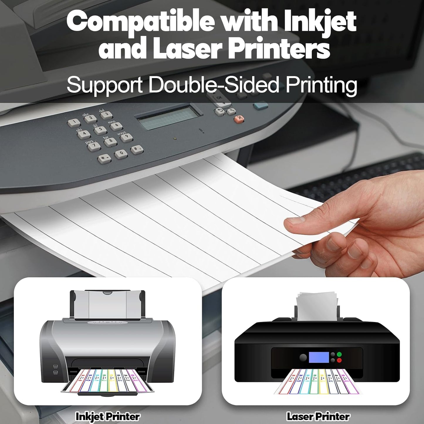 gisgfim 160Pcs Binder Spine Inserts 1 Inch Spine Width White Binder Labels 92LB Printable Spine Binder Inserts for Inkjet Laser Printers Cardstock View Binder Spine ID Inserts Binder 8 Inserts/Sheet