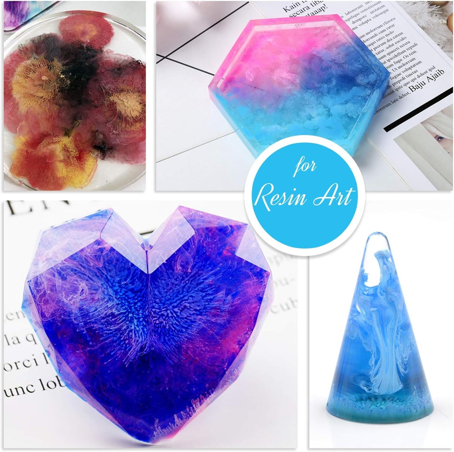 Alcohol Ink Set - 22 Colors x 0.35oz Alcohol Based Ink for Epoxy Resin Painting, Resin Petri Dish Making - Concentrated Alcohol Paint Color Dye for Resin Art, Coaster, Yupo, Tumbler Making - 10ml Each