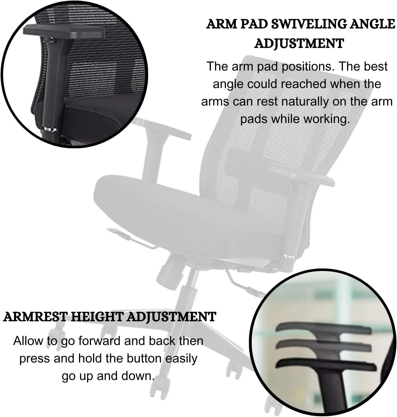 Bitchair Ergonomic Mesh Conference Room Chair - Adjustable Lumbar Support Computer Desk Chair with Height Adjustable Arms - Seat Depth Adjustable Office Chair - (Black) (Pack of 8)