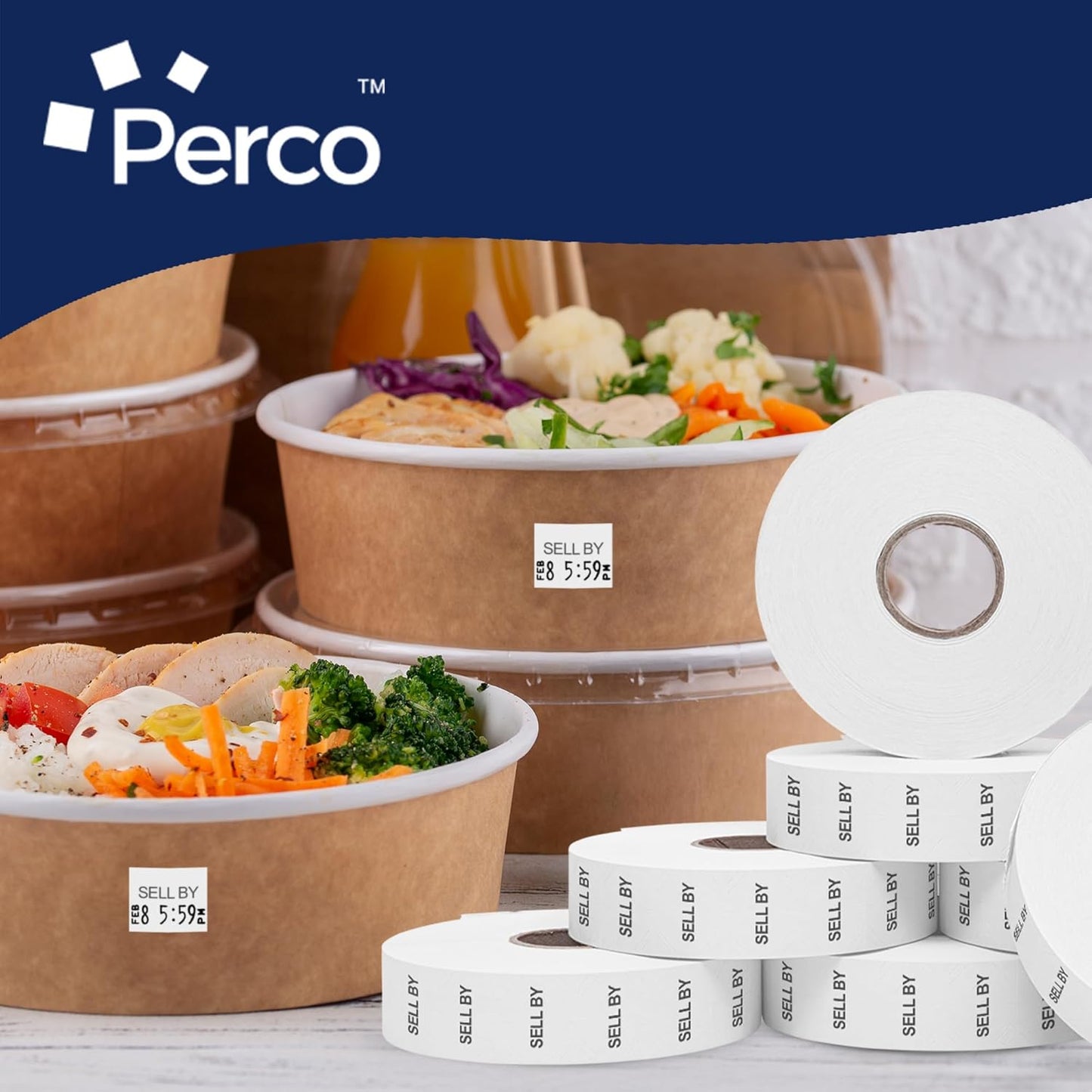 Perco Sell by Labels for Monarch 1136 Price Gun – Case of 8 Sleeves, 112,000 Marking Labels Value Pack