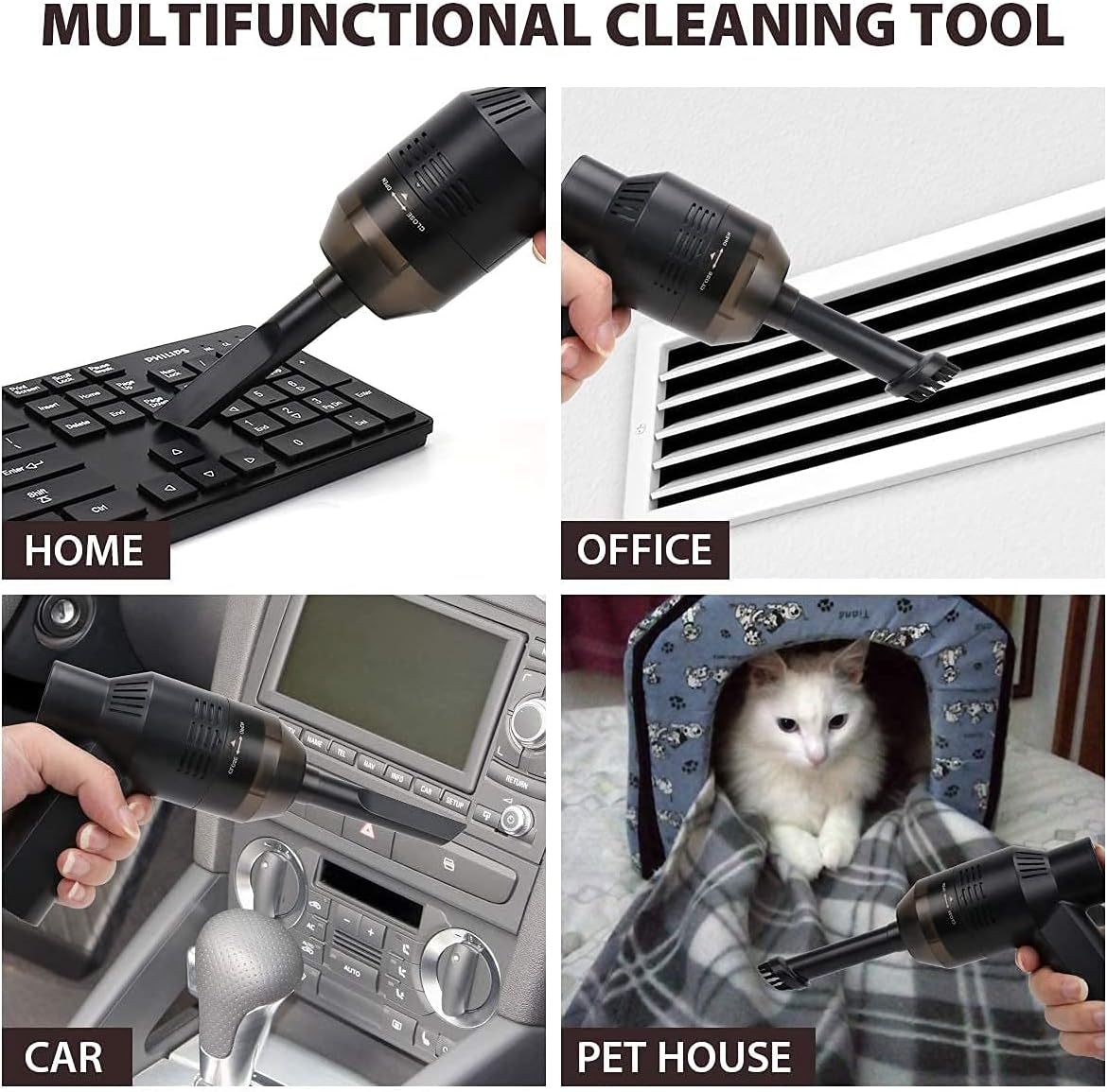 Upgraded Mini Keyboard Vacuum - Tiny Cordless Computer Cleaner for Electronics, Laptop - USB Rechargeable Dust Kit for Desktop, PC, Sofa, Car, Pet House