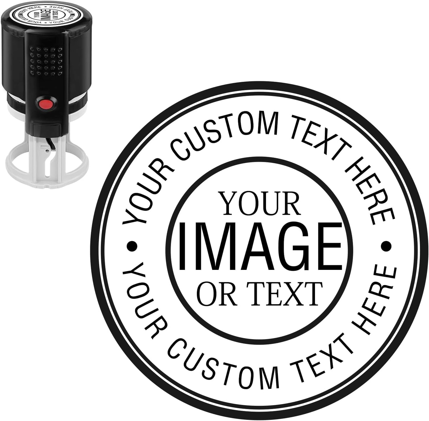 Custom Stamps for Business | Custom Logo Stamp | Personalized Self Inking Stamp Customized Business Logo Text Rubber Stamper, 4 Sizes/5 Color Options (1-inch)