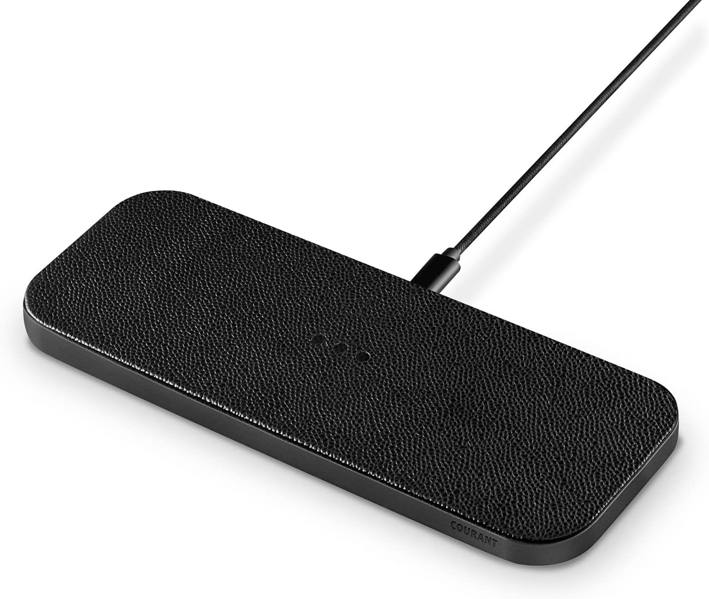 Courant Catch:2 Classics - Italian Leather Dual Wireless Charging Pad - Compatible with iPhone 11, X, SE, Galaxy S23, S22, S21, S20, Note, AirPods, AirPods Pro (Black)
