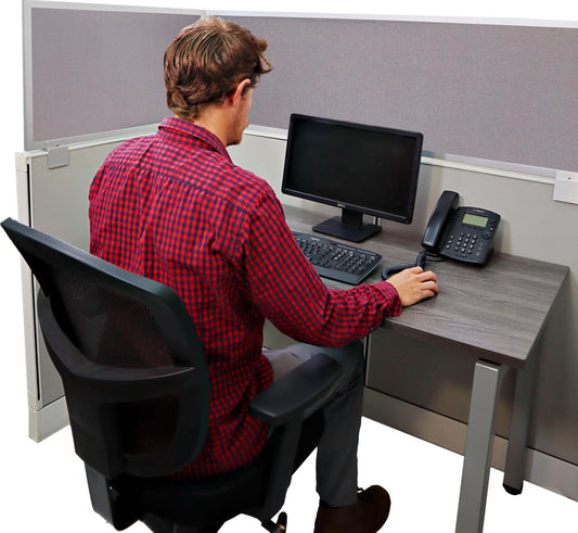 OBEX Acoustical Cubicle Privacy Screen Extender Desk Panel & Office Divider, Add Separation & Block Noise, 12" x 60", Slate