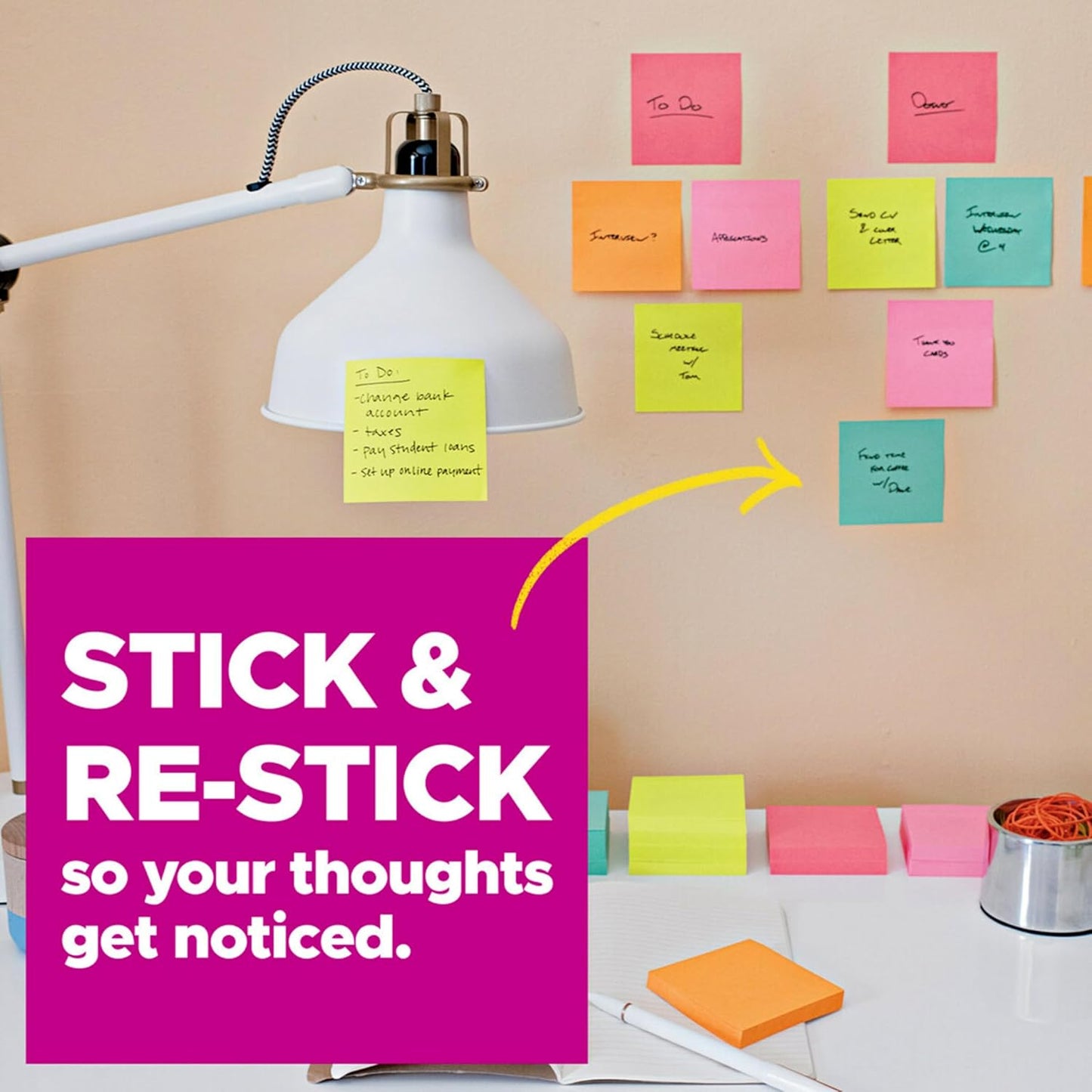 Post-it Super Sticky Notes, 3 x 3 in | Energy Boost Collection | For Organization | 24 Pads, Pack of 8