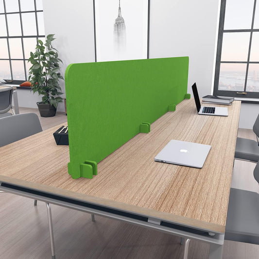 Freestanding Acoustic Desk Divider with Mount | Eco-Friendly Privacy Screen Panel | Noise Reducing Desk Partition | Tackboard Option & Easy to Install | Made from Recycled Plastic | Purple - 18" X35"