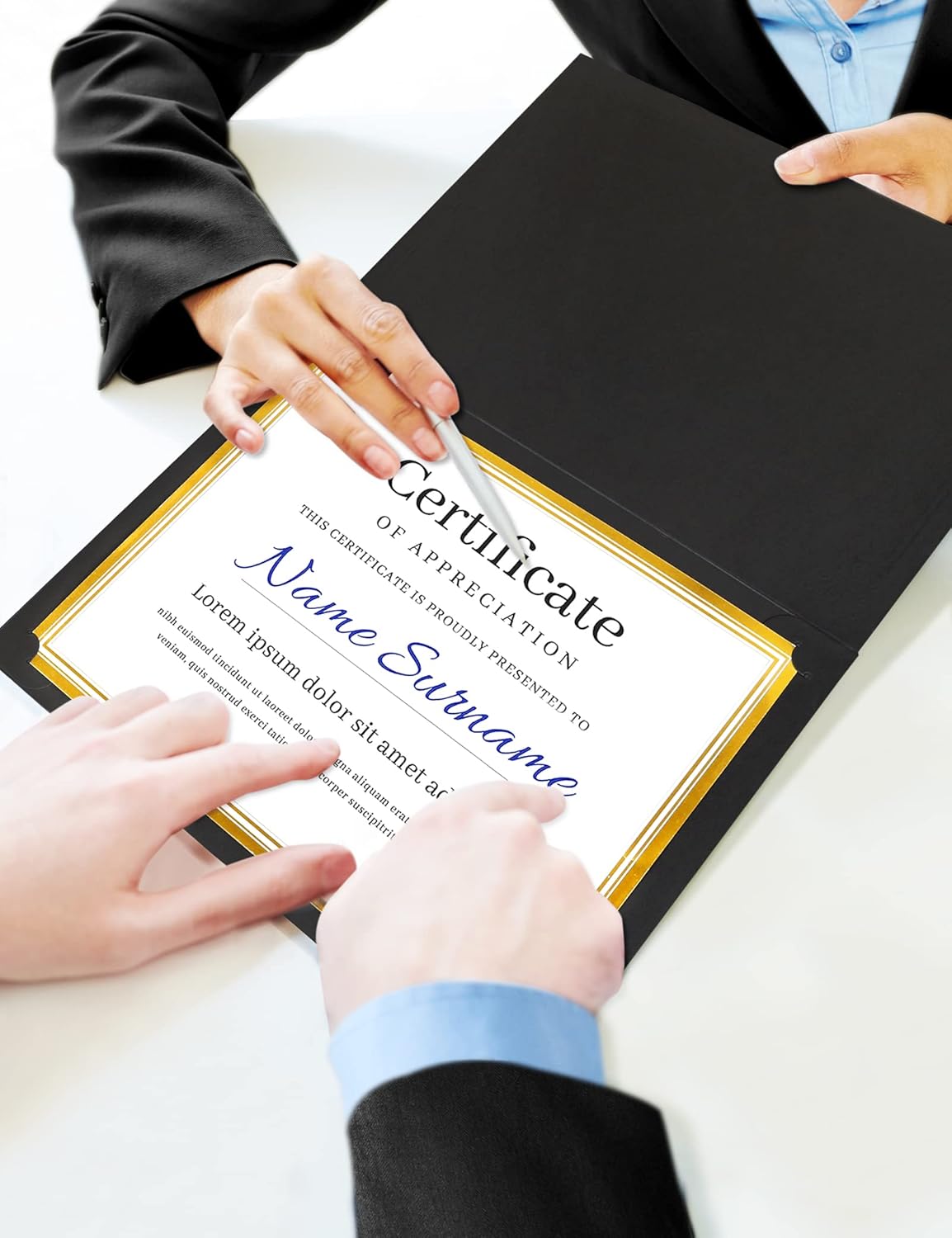 GNL 50 Packs Black Certificate Holders - Diploma Holders, Certificate Covers with Gold Foil Border, for Letter Size 8.5 x 11 Award Certificate Paper and Documents