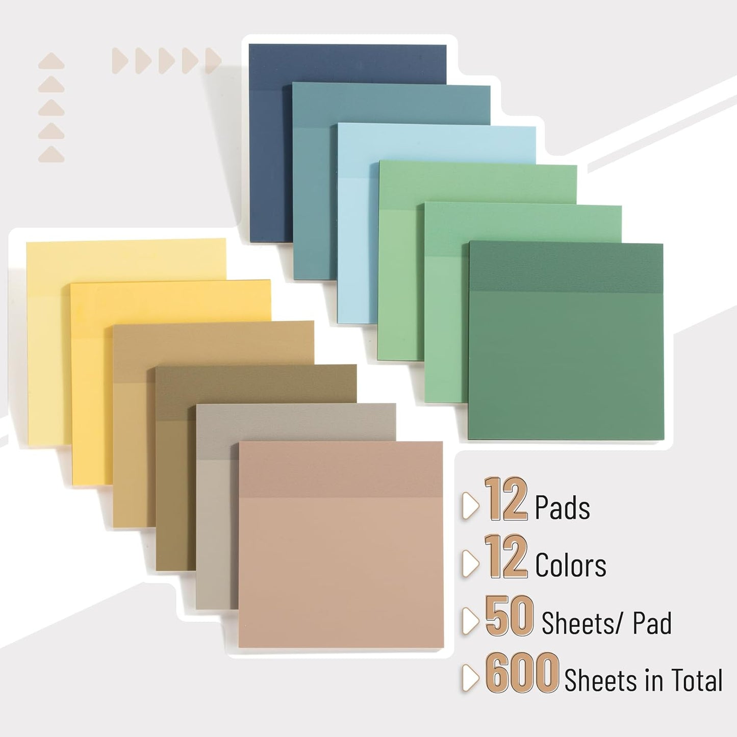 Mr. Pen- Transparent Sticky Notes, 3”x3”, Coastal Calm, 12 Pads, 600 Sheets, See Through Sticky Notes