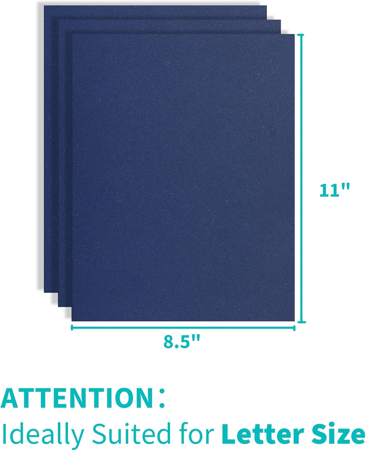 Binditek 25 Pack 16 Mil Sand-Textured Polycover, Heavy Weight Binding Front and Back Covers, Lightly Sanded Finish, 8-1/2" x 11", Square Corners, Un-Punched, Navy, Office Supplies