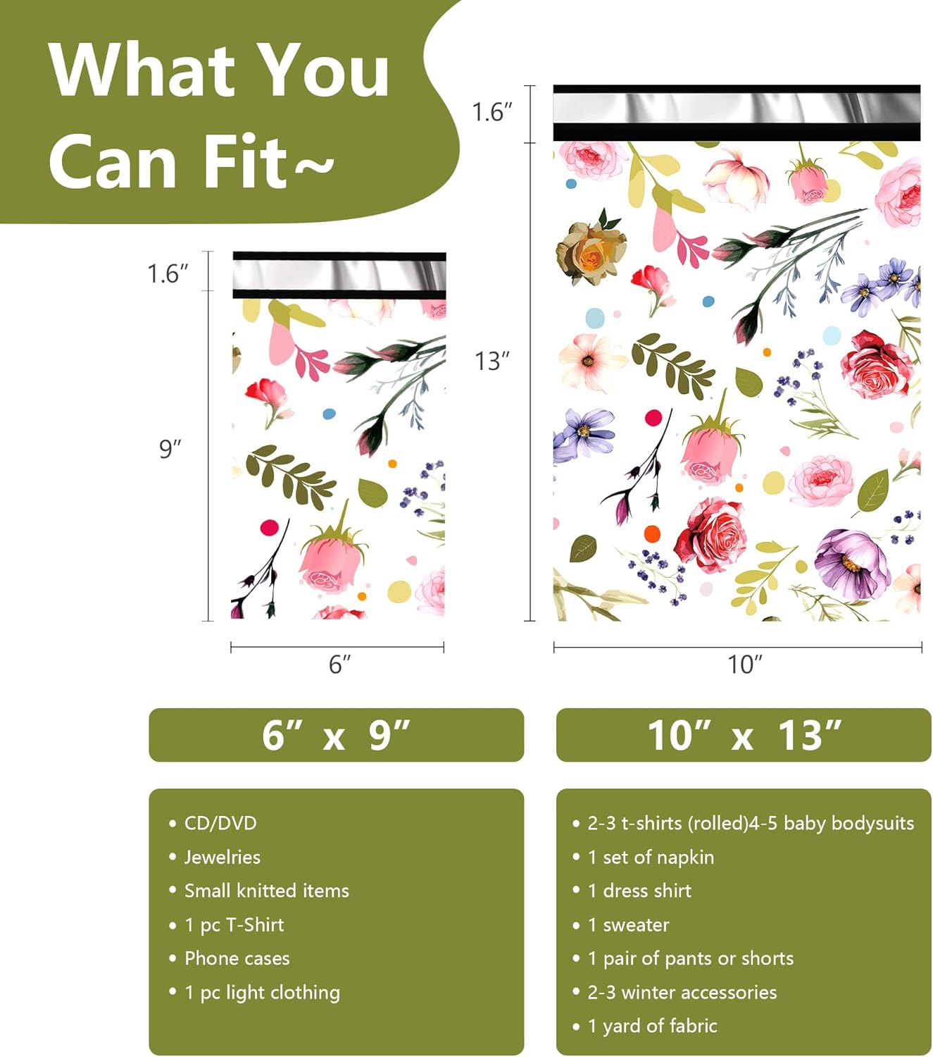 Poly Mailers 10x13 Inch 25 Pcs - Bud Printed Shipping Bags, 2.4mil Thickness, Waterproof and Tear Resistant Mailing Envelopes, Self-Sealing Packaging Bags for Small Business