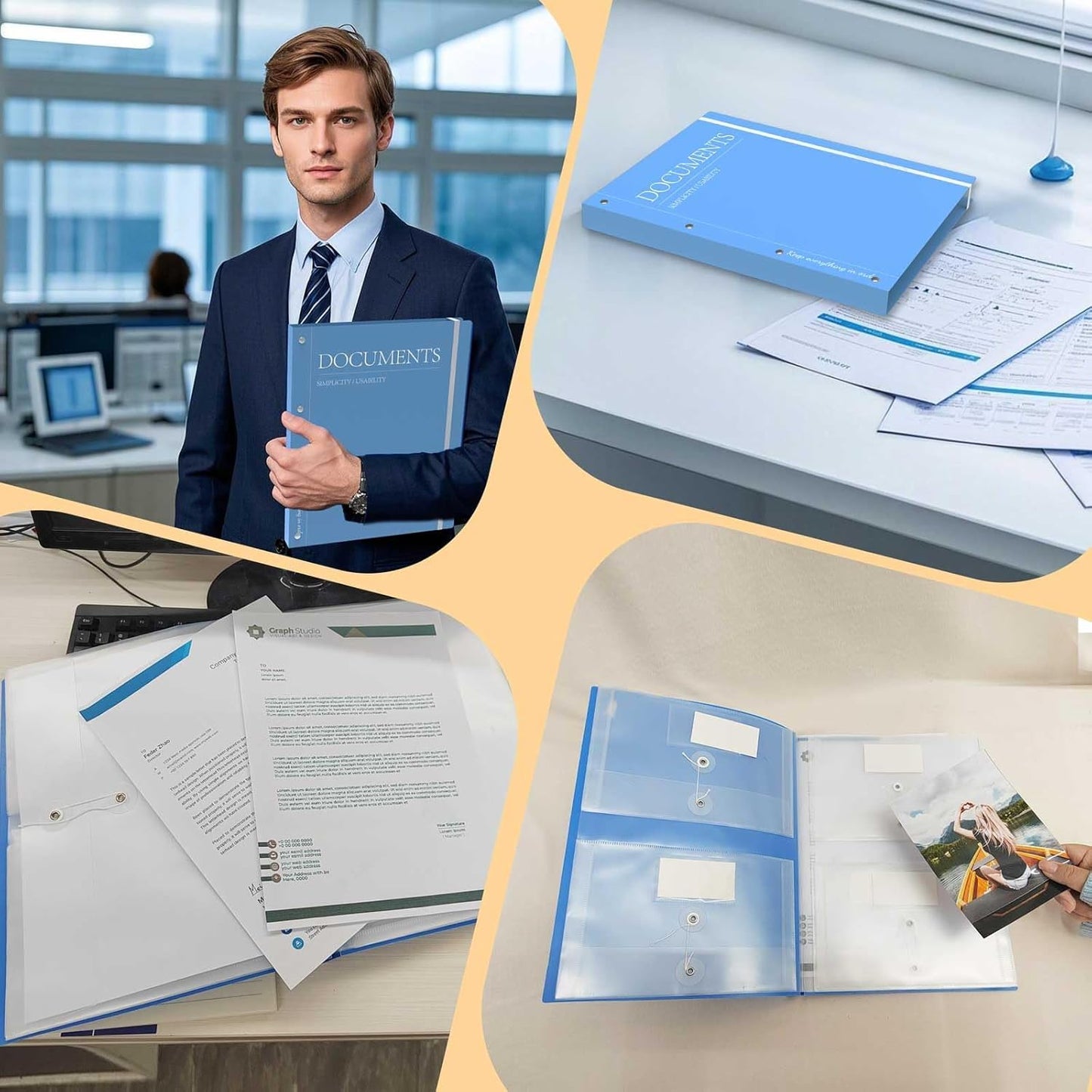 The Family Life Binder: an Expanding Accordion File Organizer with 12 Pockets for Passports, Certificates & Social Security Cards | Acid-Free, Rip-Proof Document Holder for Home, Office, School