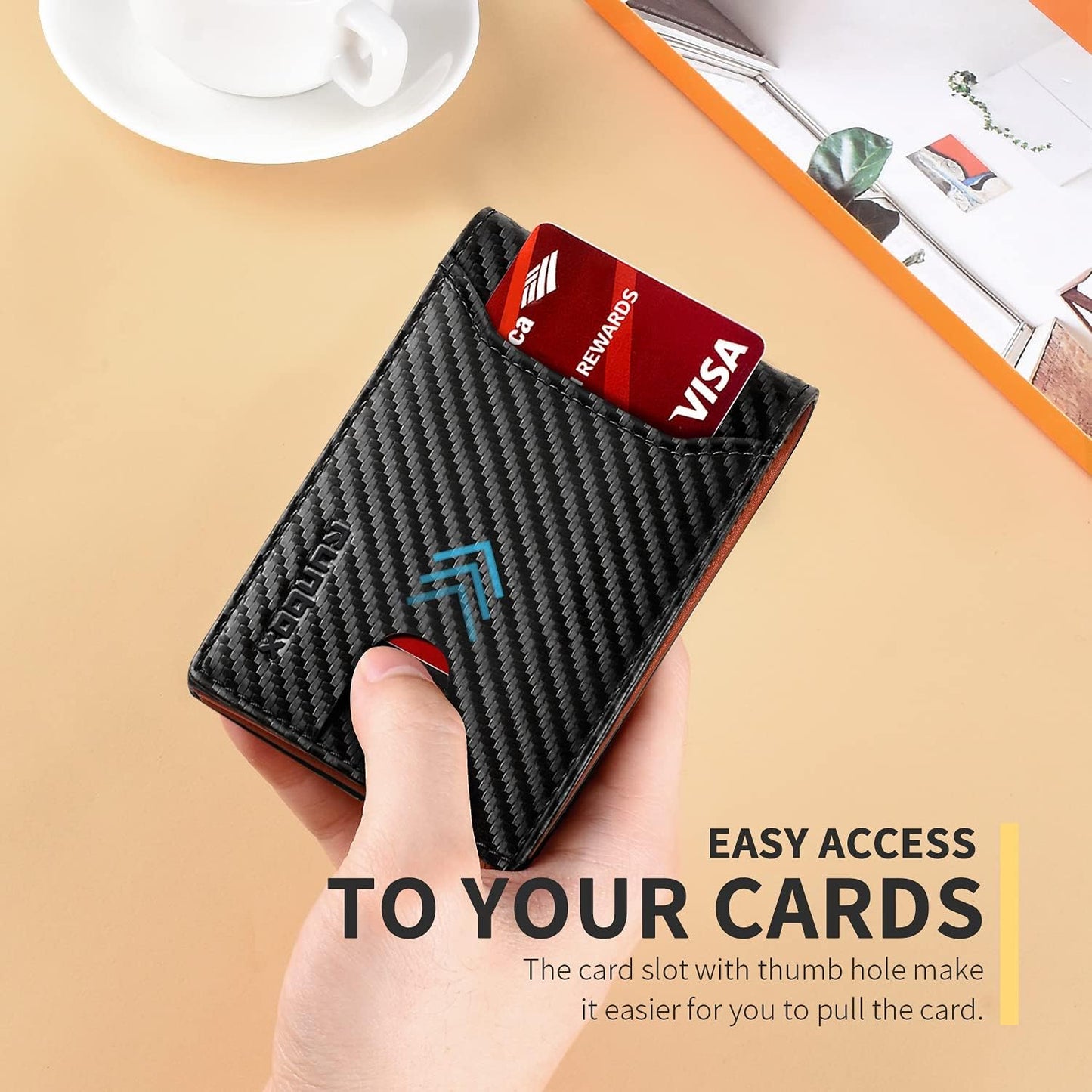 RUNBOX Novelty Wallet for Men Slim 11 Credit Card Holder Slots Leather RFID Blocking Small Thin Men's Wallet Bifold Minimalist Front Pocket Large Capacity Gift Box