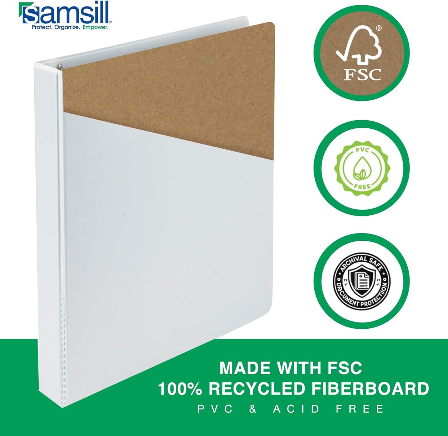 Samsill 2 Inch 3 Ring Binders, Made in USA, Economy Round Ring, Clear View Cover, 425 Sheet Capacity - for School, Home, Office - Assorted, 4 Pack