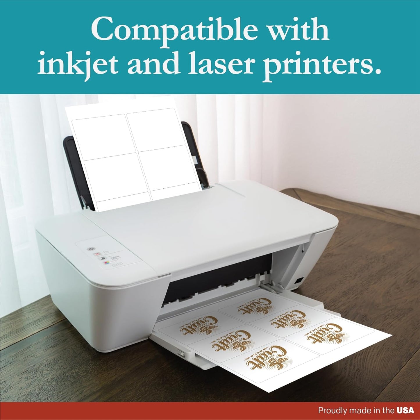 Premium Label Supply White Sticker Labels – 4" x 3" – Laser/Inkjet Compatible – (6 per Sheet), 500 Sheets – 3000 Total Adhesive Labels