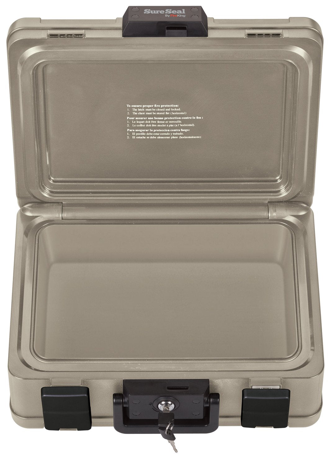 FireKing SureSeal Fire Safe with Key Lock, 1 Half Hour Fire Rated, UL Rated & 100 Hour Water Resistant Home Safe, Portable Home Safes, Taupe
