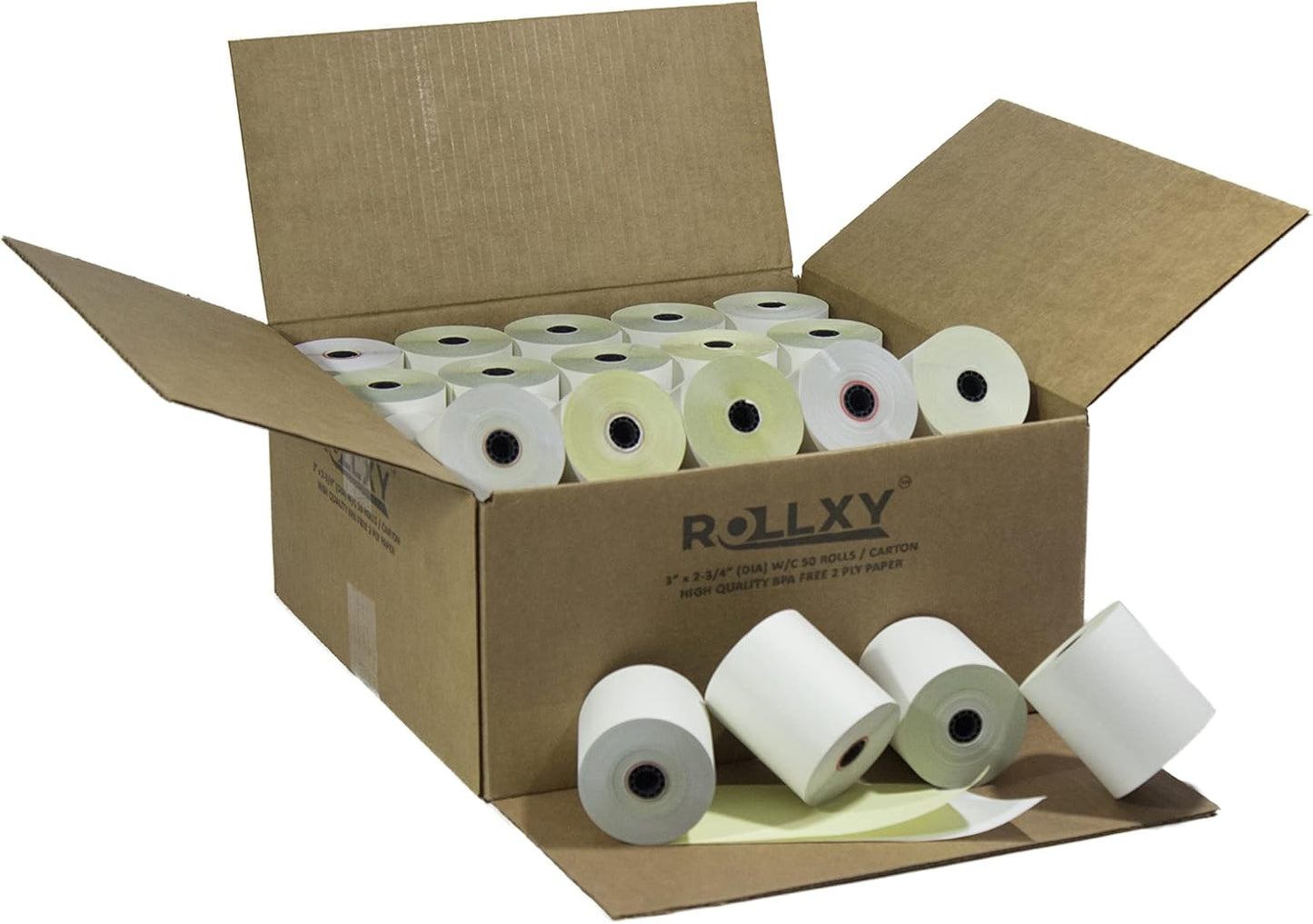 50 Rolls 3" x 95' 2-Ply Carbonless White/Canary Cash Register Paper for M119 Hypercom T77F (Impact Printer) NCR 7445-1000 Samsung SRP-100 Visit the PosPaperRoll Store