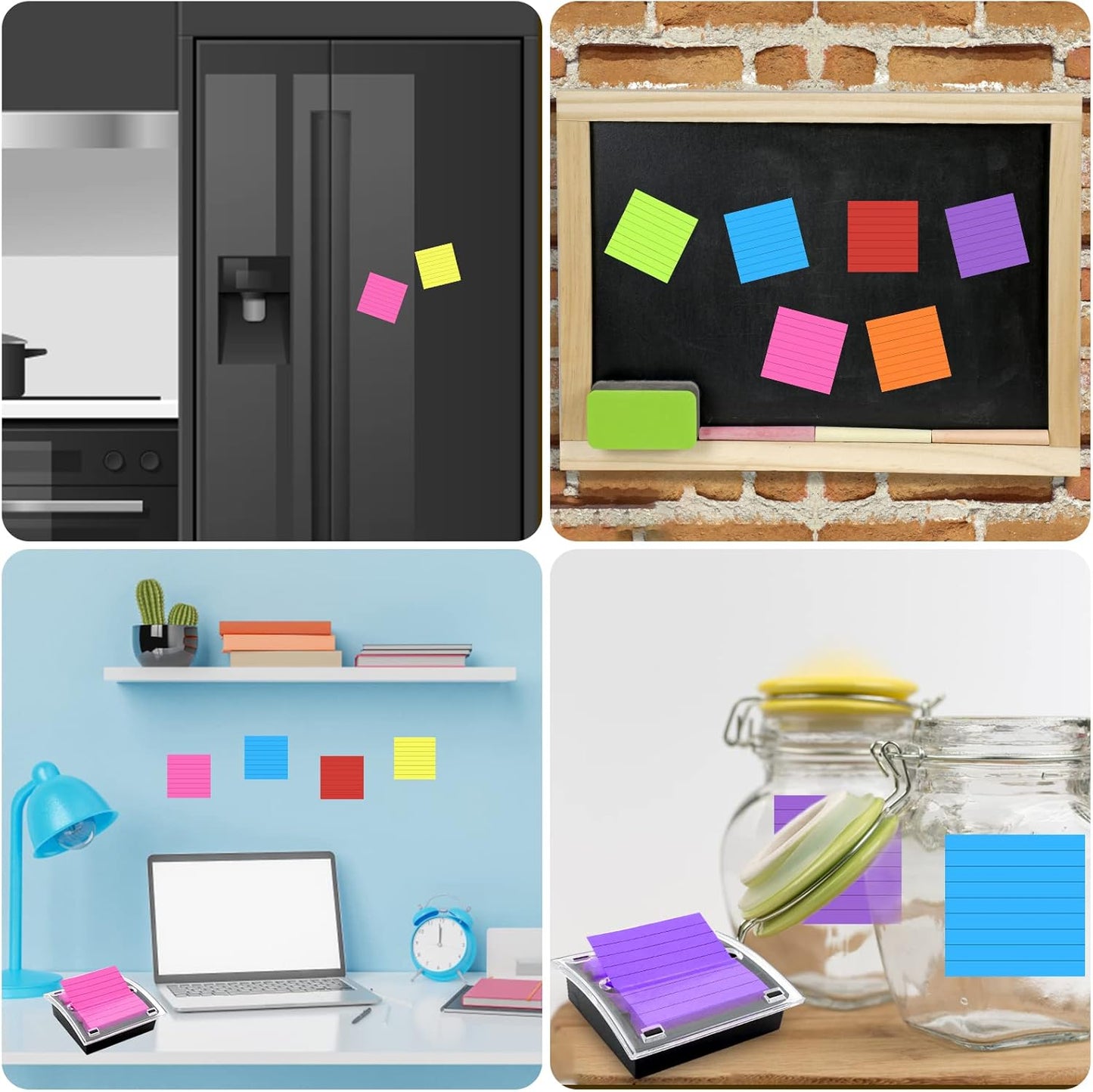 6 Pcs Pop Up Sticky Note Dispenser Sticky Note Holder Pop Up Note Dispenser Transparent Top for 3 x 3 Inch Sticky Notes School Office Home Store Black Base Clear Top