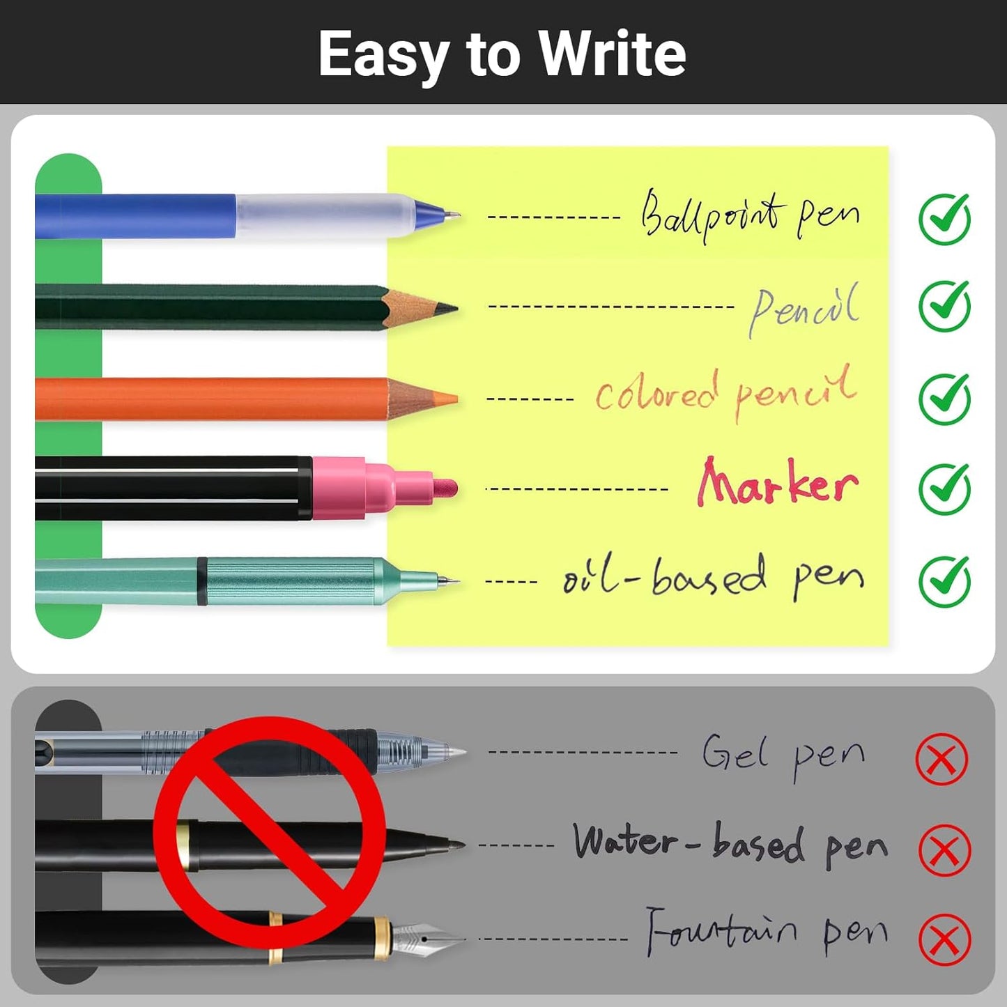 EUSOAR Transparent Sticky Notes, 300 Sheets 3x3 Inch Neon 6 Colors Planner Reminders Bible Sticky Notes Clear, Translucent Book Annotation Page Flags Stickers Nursing Note Pads for Home Work