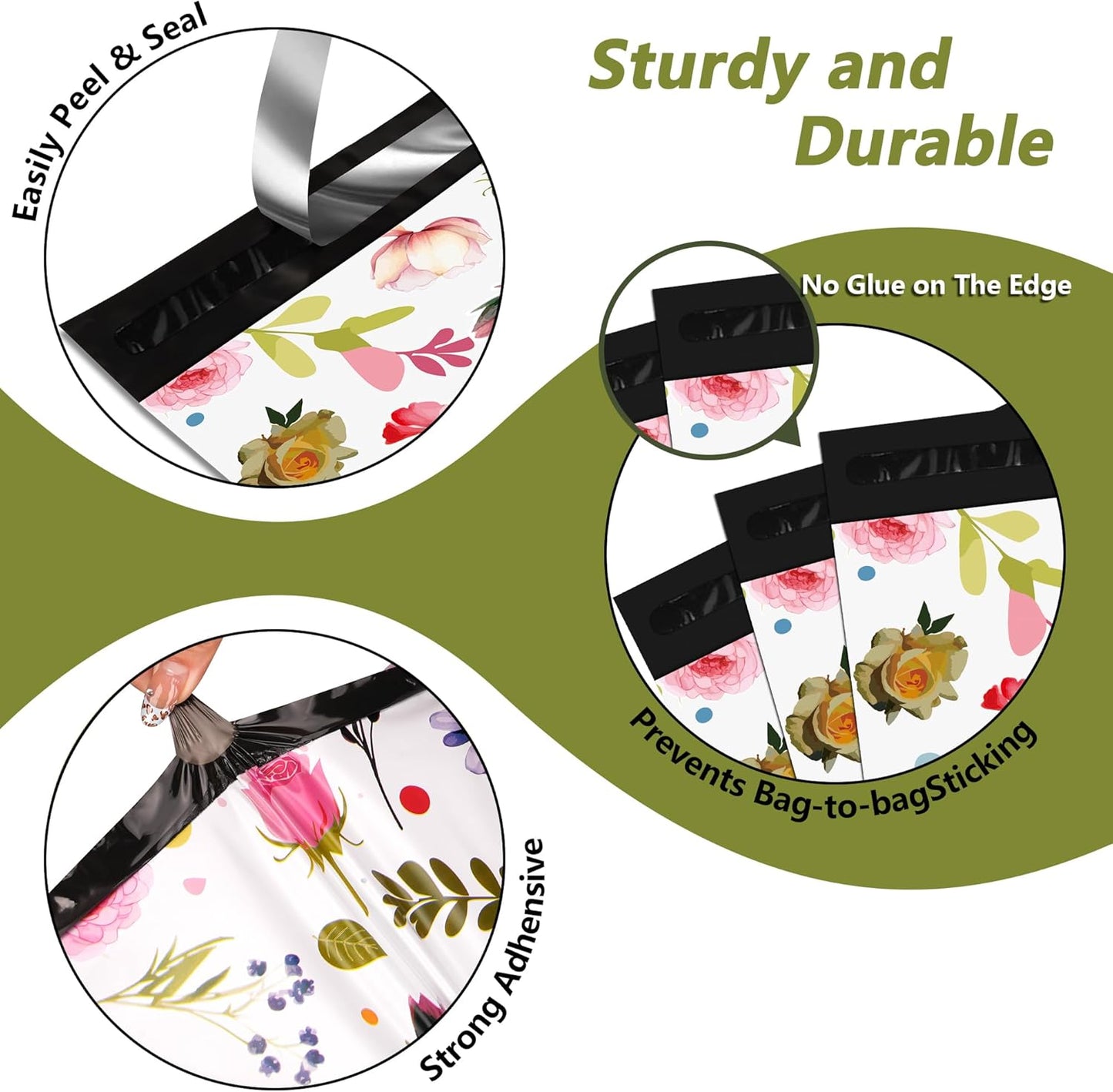Poly Mailers 10x13 Inch 25 Pcs - Bud Printed Shipping Bags, 2.4mil Thickness, Waterproof and Tear Resistant Mailing Envelopes, Self-Sealing Packaging Bags for Small Business