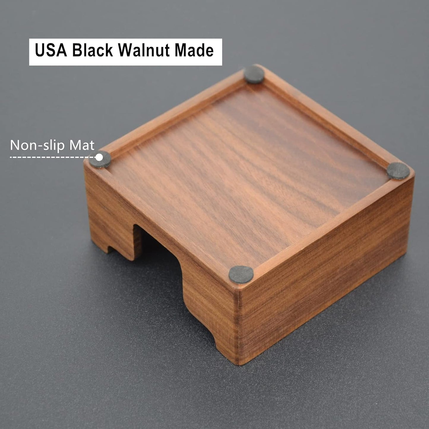 Bamber Sticky Note Holder Cute for Desk Walnut Wood Notepad Holder Organizer for Office School Home, Pack of 2