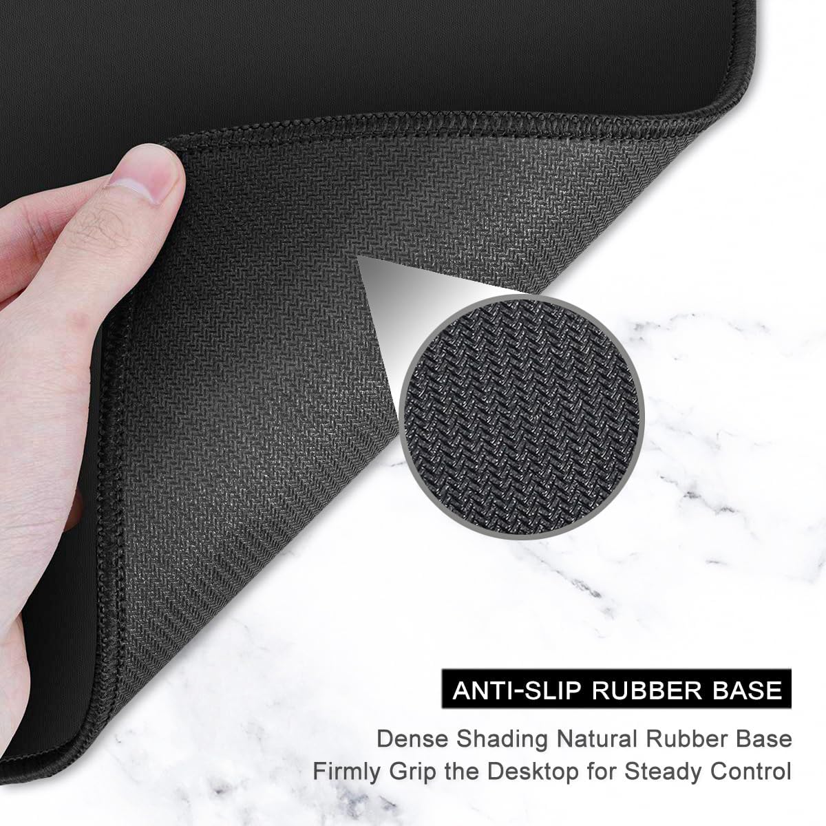 Auhoahsil Large Mouse Pad, XXL Gaming Mousepad, Desk Mat for Desktop, Thick Rubber, Big & Long Size, Stitched Edges, Full Desk Pad for Laptop & Computer, Extended 31.5 x 11.8 in, Gold Gray Marble
