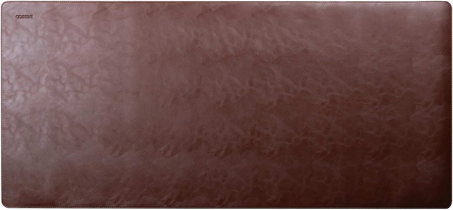 Cossini XL Desk Pad - Large Vegan Leather Desk Mat (17 x 36) - Buttery Smooth Writing, Damage Blocking, Non-Slip, Waterproof - Home Office Computer Desk Protector Blotter Laptop Keyboard Mouse Pad