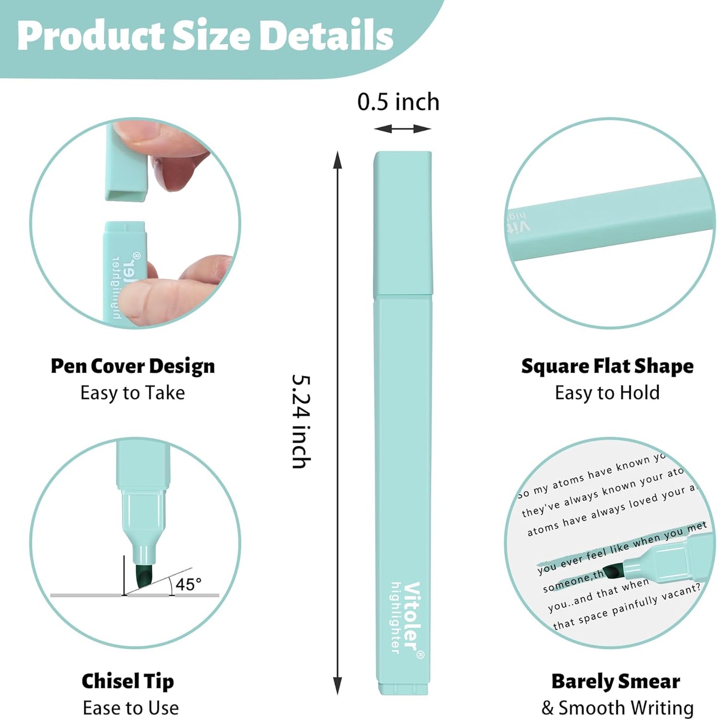 Highlighters, Aesthetic Cute Pastel Highlighters Set, 10 pcs, Chisel Tip, No Bleed Bible Highlighter Assorted Colors, Back to School Supplies