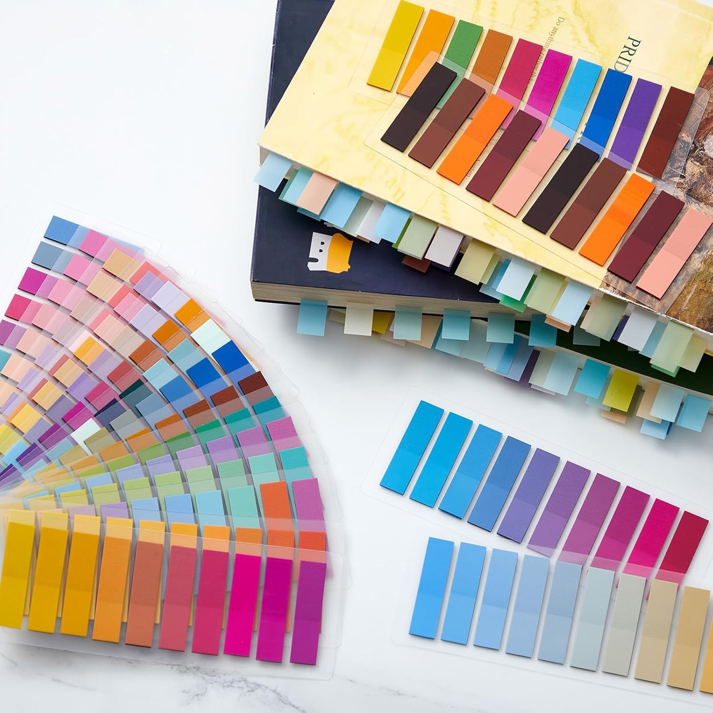 ReliThick 4000 Pcs Annotation tabs Sticky Tabs for Books Transparent Sticky Notes Multi Colored Writable Page Markers Book Flags Strip for Annotating Reading Supplies Bookish Gift (Gradient Color)