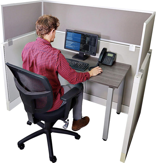 OBEX Acoustical Cubicle Privacy Screen Extender Desk Panel & Office Divider, Add Separation & Block Noise, 12" x 30", Overcast