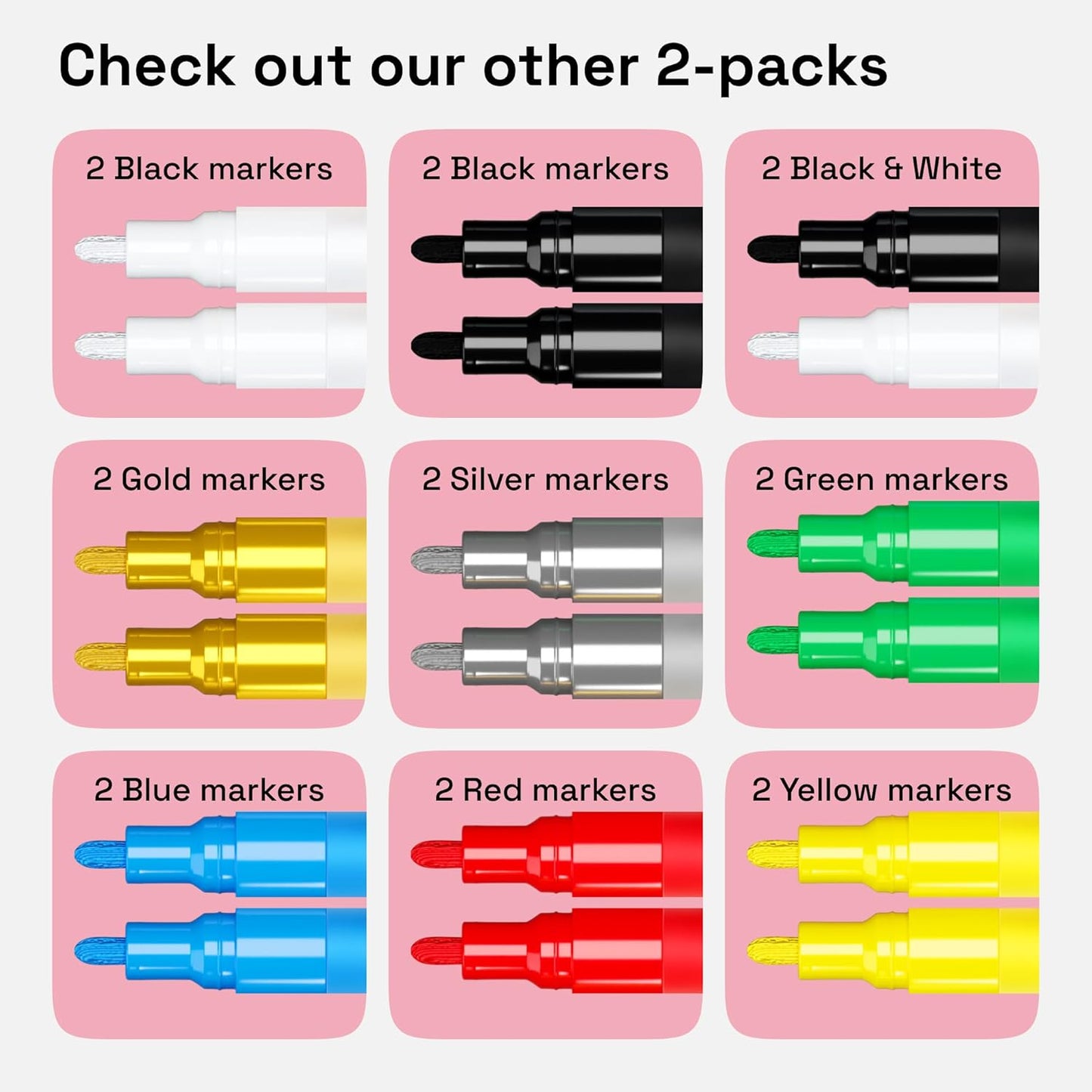 ARTISTRO 2 Yellow Acrylic Paint Markers - 3mm Medium-Tip Paint Pens - Perfect for Crafting, Art Projects, & More