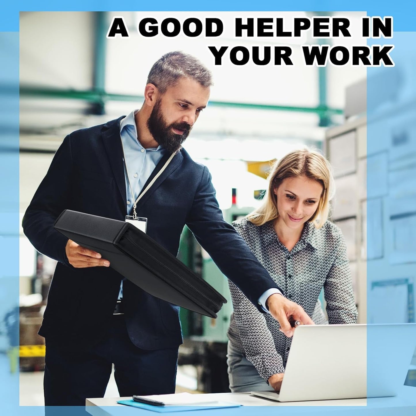 Henoyso 3 Rings Fireproof Business Check Binder with Zipper 1.5 Inch D Rings 3 on a Page Fit 3 & 9 Holes Check 600 Sheets Capacity Organizer Binder for Office Storage End Stub Deskbook(Black)