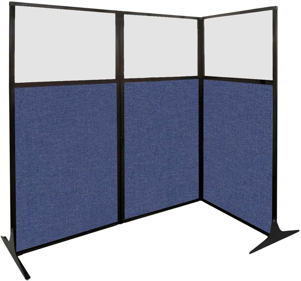 Versare Office Workstation Screen | Portable Wall Divider | Modern Cubicle | Freestanding Privacy Screen | Flexible Work Space | 2 Panels | 66" Wide x 70" Tall Black SoundSorb Panels