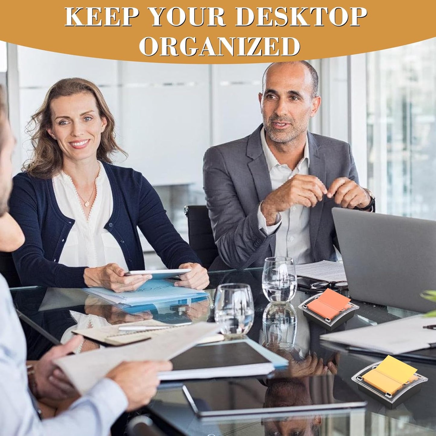 1 Pcs Pop Up Note Dispenser，Sticky Note Holder ，3 x 3 Inch，Clear Top and Black Base Sticky Notes Dispenser for School Office Home Store Classroom Desk Supplies (1)