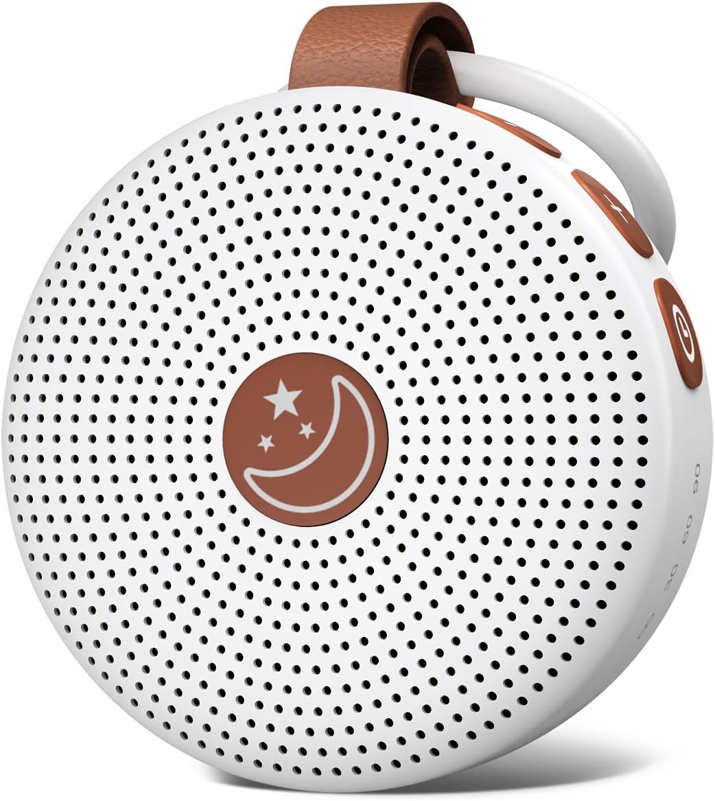 Brown Noise Machine Mini Sleep Sound Machine Portable Baby White Noise Machine with 30 Soothing Sounds for Kids Adults Auto-Off Timer 32 Volume Levels Rechargeable for Home Office Privacy and Travel