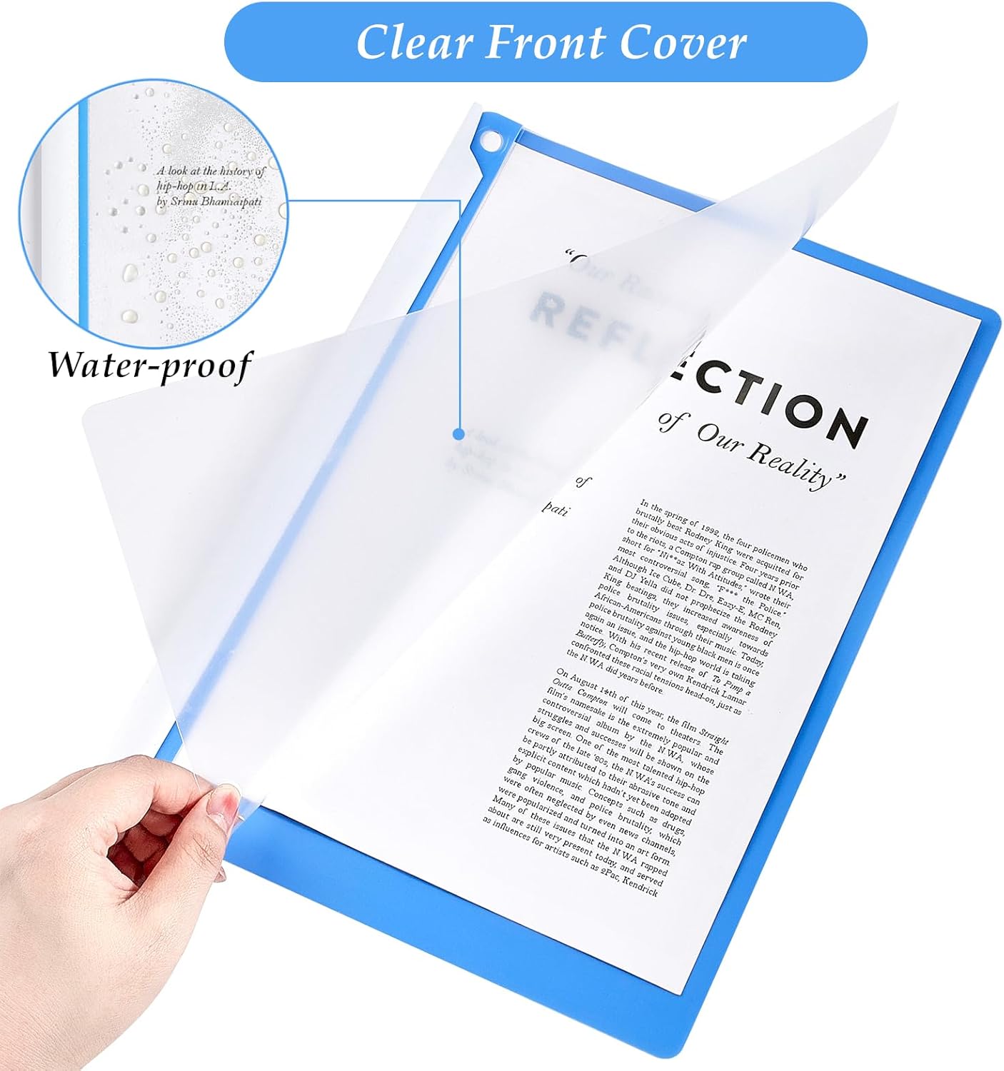 5PCS Clear Report Covers with Swing Clip, Professional Clear Front Presentation Folders Resume Folder, 30 Sheets Capacity A4 Size File Document Organizer, No Punch Needed