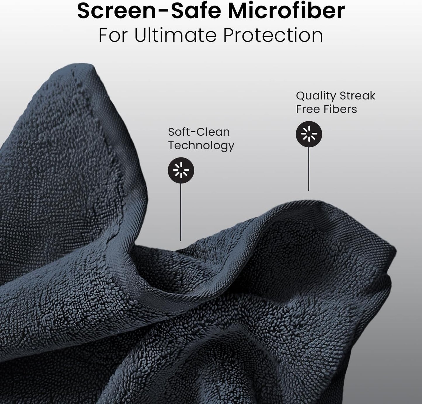 Electronic Wipes Screen Cleaner Streak-Free [2 Pack x40] Computer Screen Wipes, TV Screen Cleaner Wipes, Monitor Wipes for Smart TV, Laptop, iPhone, ipad and more - [Microfiber Cloth + 80 Wipes]