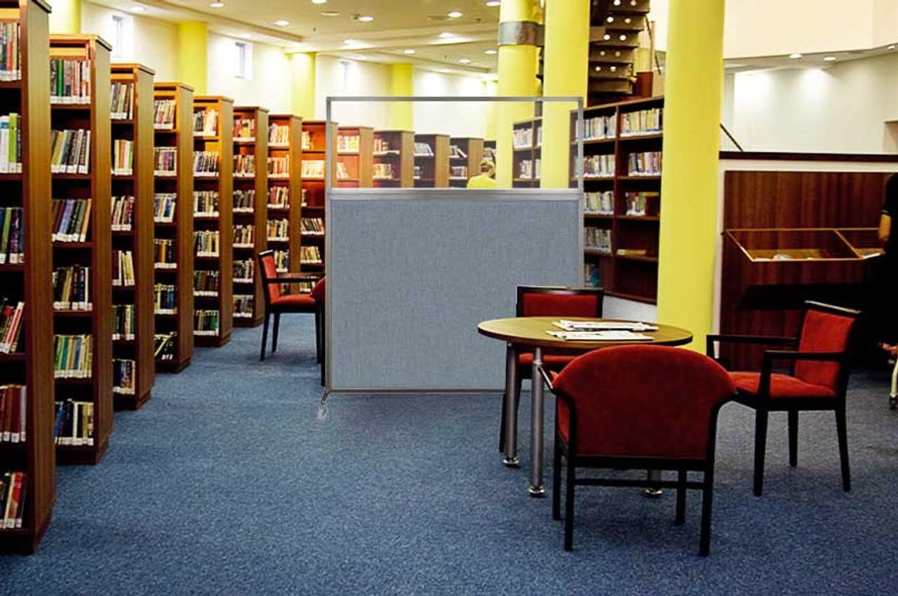 Versare Hush Screen Portable Room Divider | Workstation Wall Divider | Freestanding Privacy Hush Panels | Frosted Windows | Fabric Office Divider Screen | Great for Room Separation