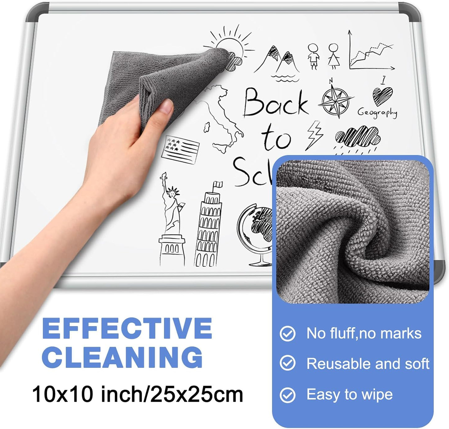 Loopeer 16 Pack Whiteboard Cleaner Spray 3. 4 oz Dry Erase Board Cleaner with Cloths Non Toxic Dry Erase Cleanning Removes Stubborn Marks from Whiteboards