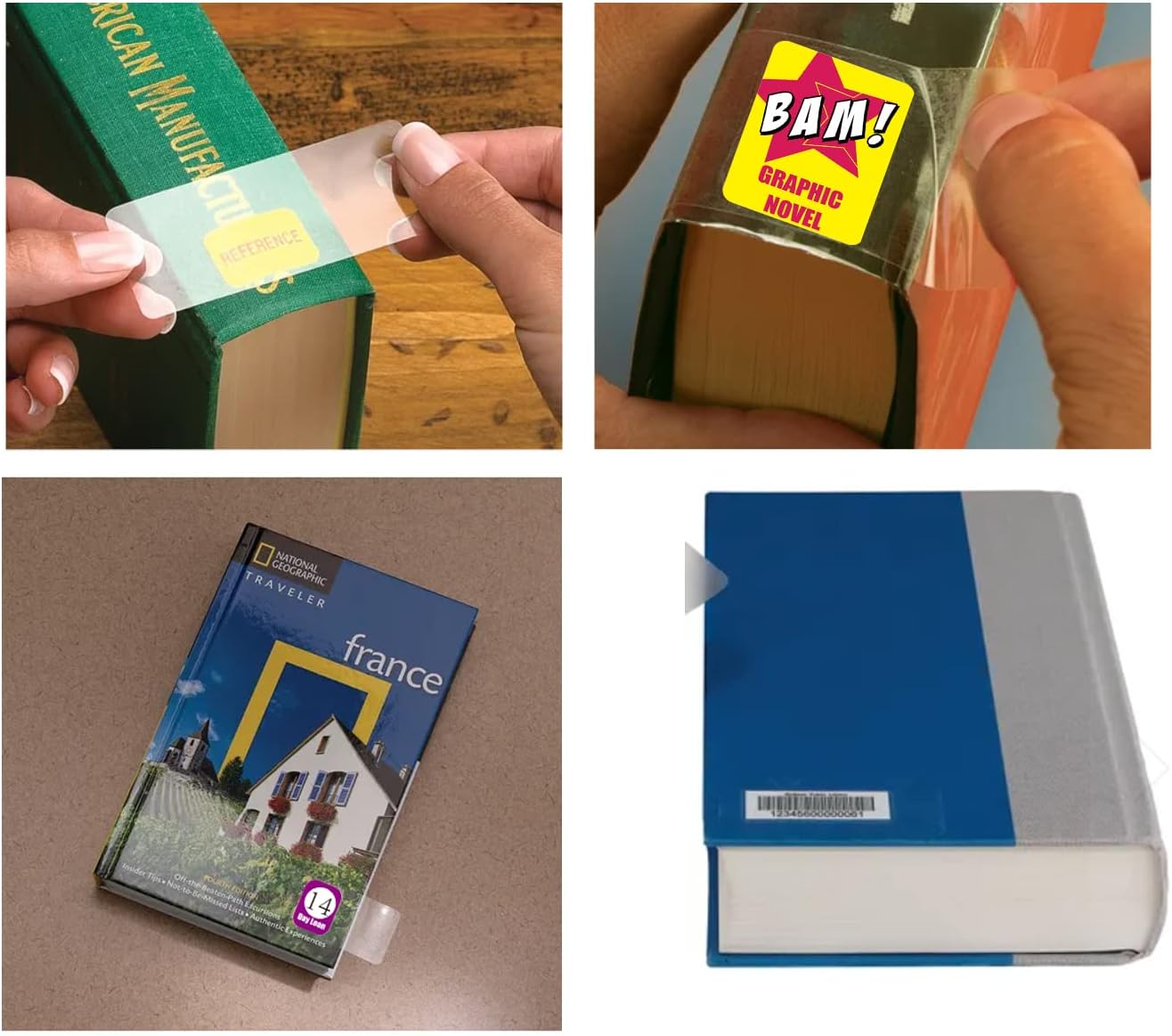 500 Pieces Book Spine Clear Label Protector | Transparent Labels for Protecting Barcodes,Book Spine Stickers Tape | 0.6" H x 2.2" W